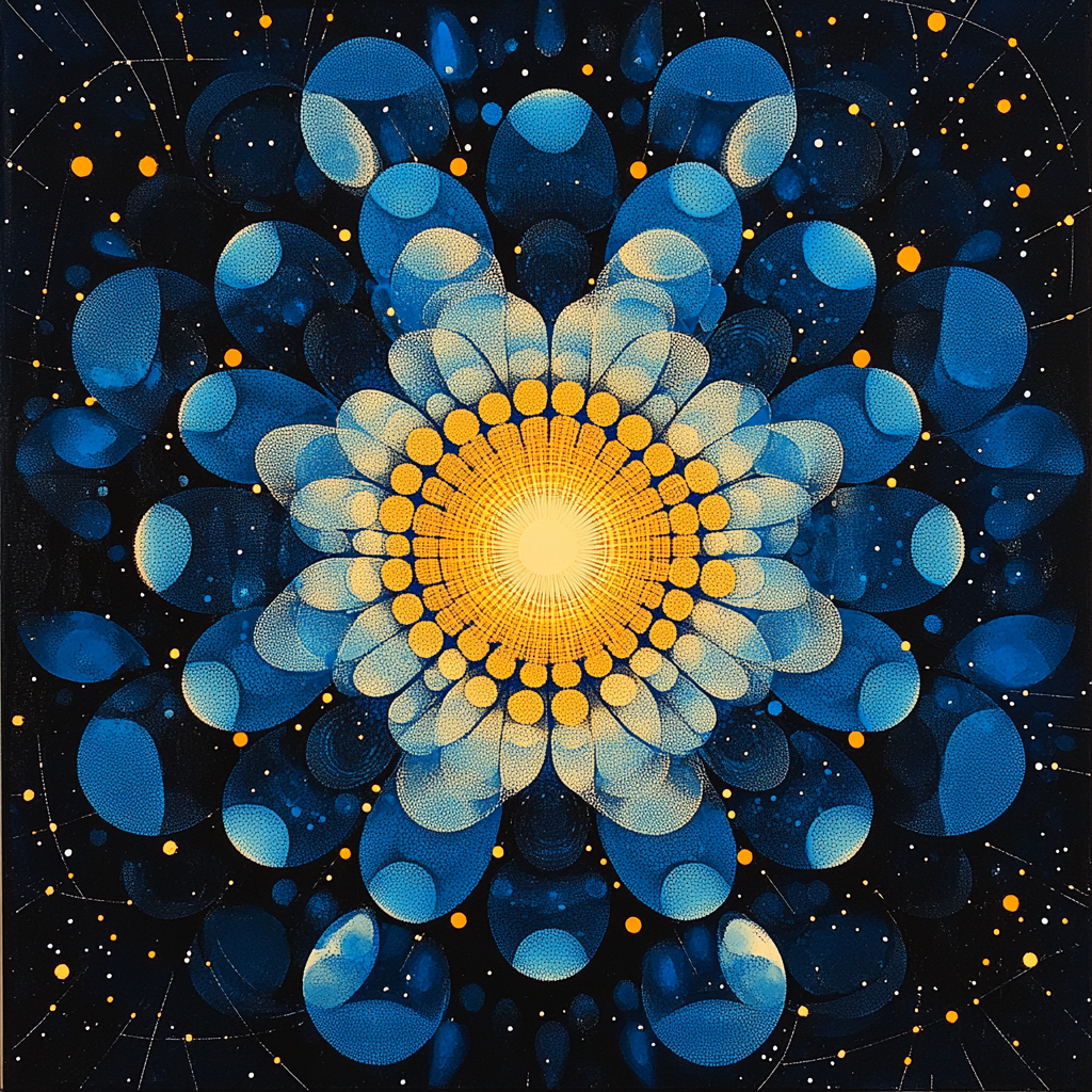 Yayoi Kusama Inspired Stellar Dot Mandala painting number kit