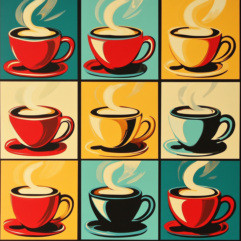 Warhol Inspired Coffee Pop paint by color