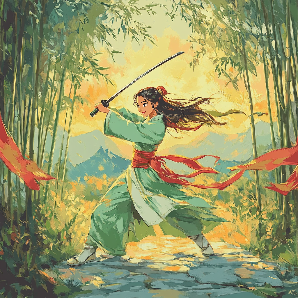 Mulan Courageous Training Day Number painting
