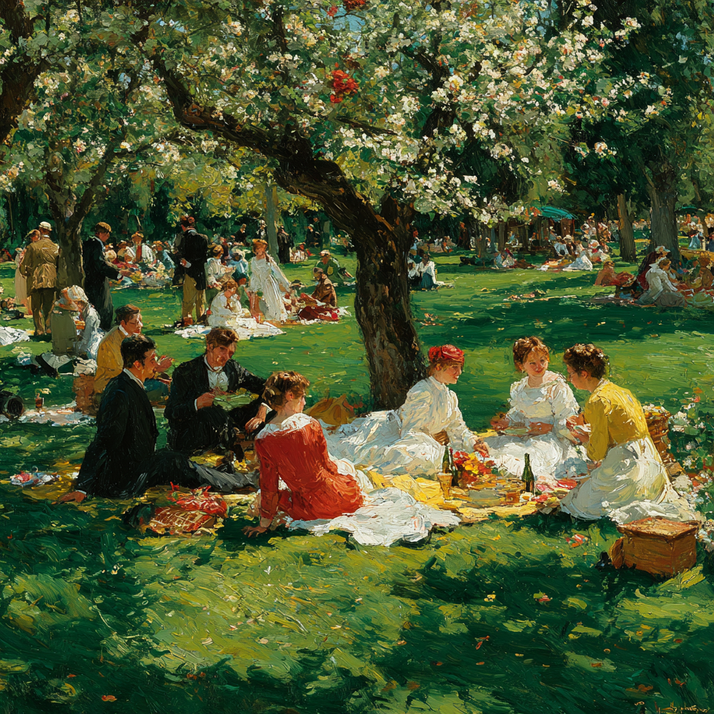 Pierre-Auguste Renoir Inspired Summer Picnic painting number kit