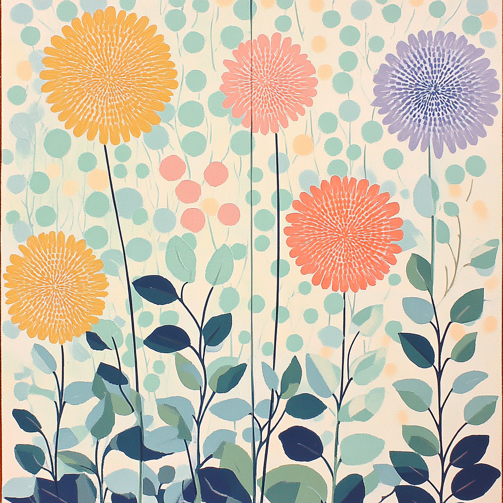 Georges Seurat Inspired Geometric Garden paint by number