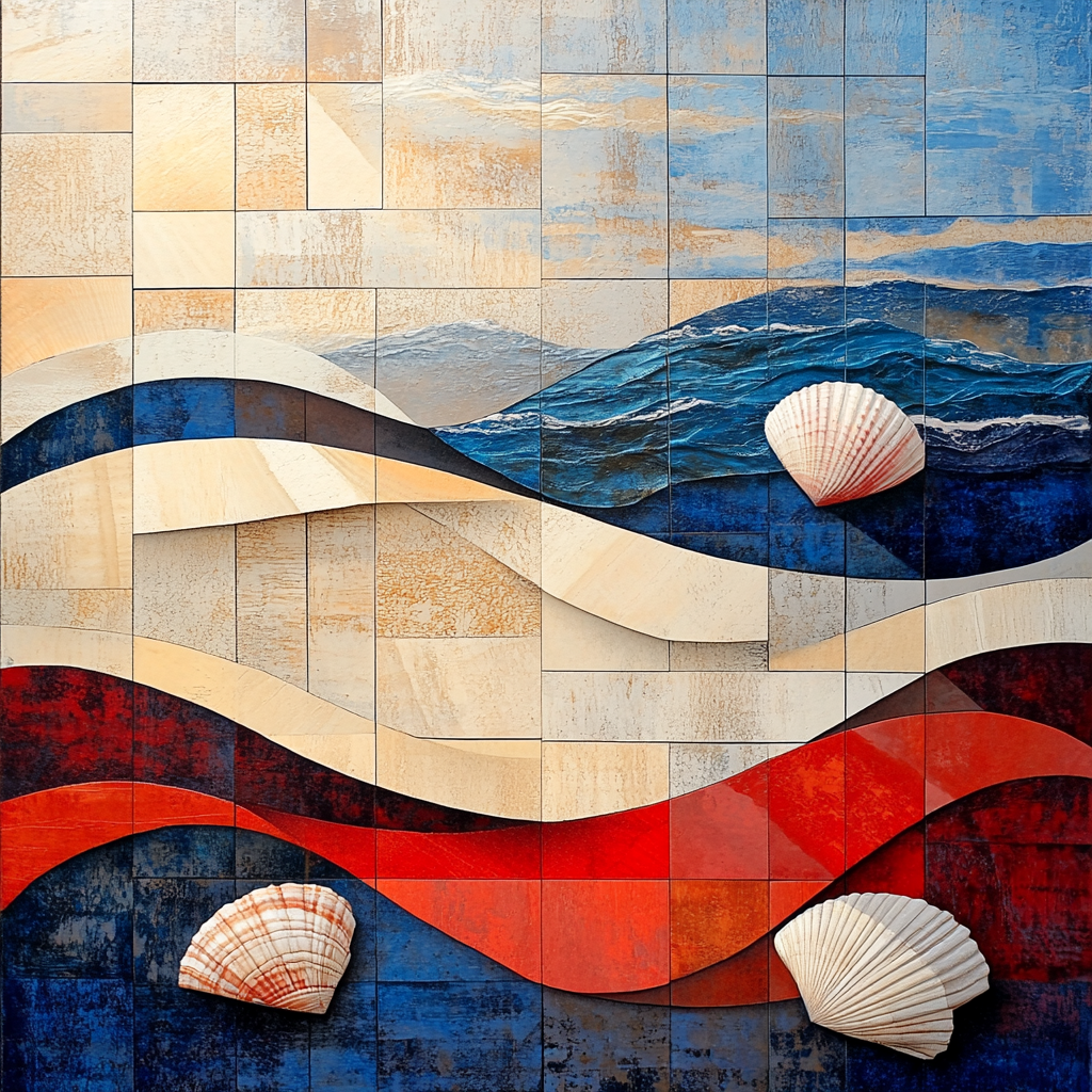 Pablo Picasso Inspired Fractured Seaside Still Life Numbered painting kits