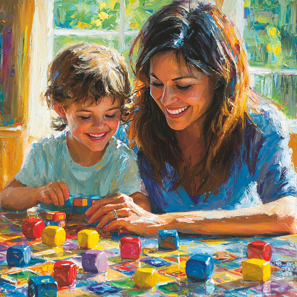 Family Game Night Number Painting