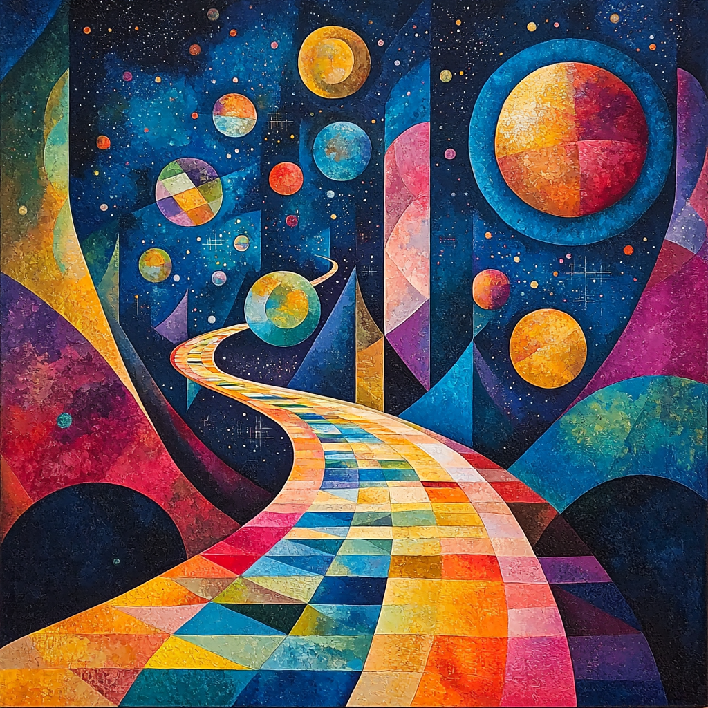 Wassily Kandinsky Inspired Planetary Pathways Painting By Numbers Kit