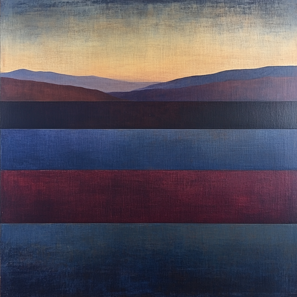 Mark Rothko Inspired Evening Lake Number painting