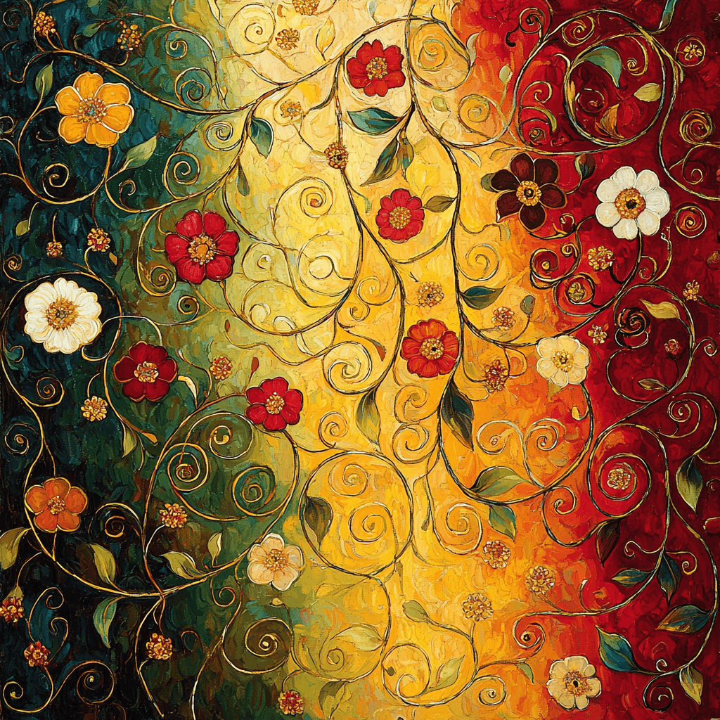 Gustav Klimt Inspired Whirling Garden DIY Paint By Numbers