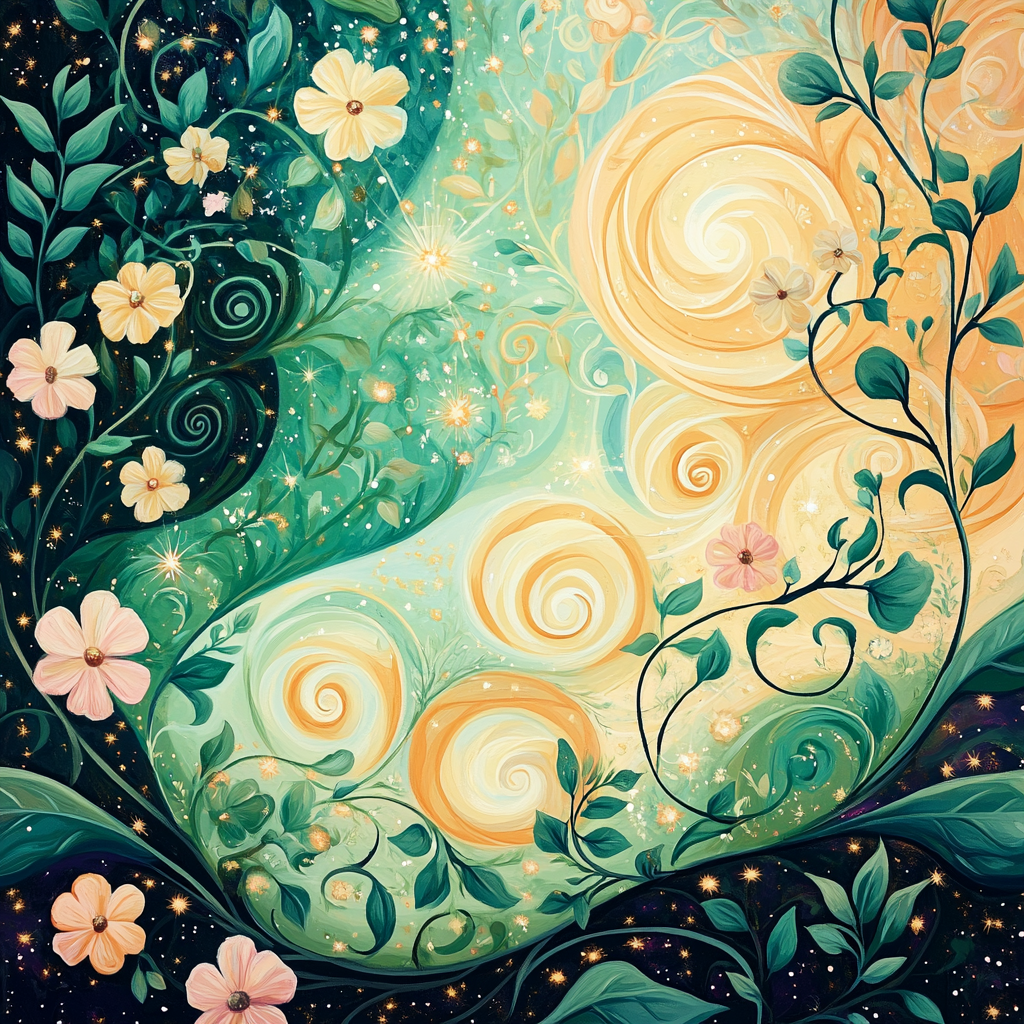 Alphonse Mucha Inspired Cosmic Garden paint by numbers