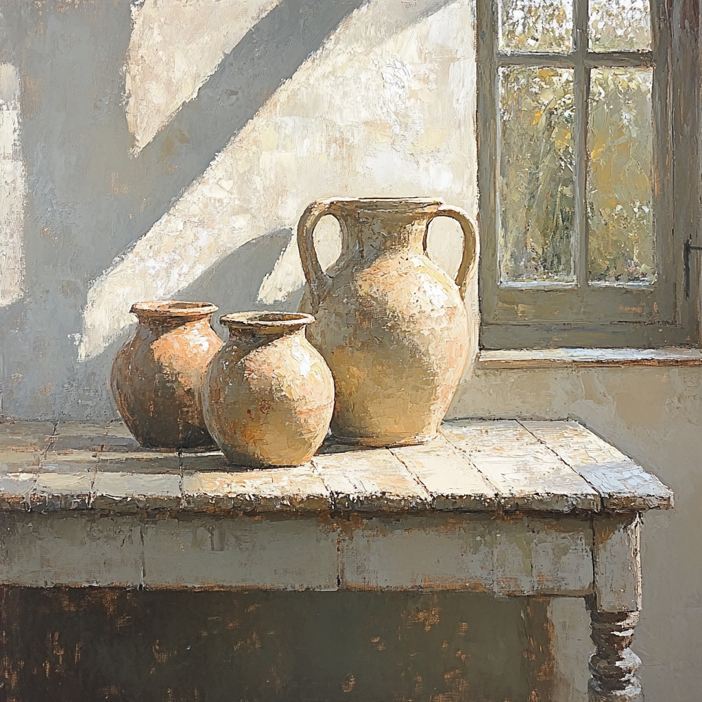 Diego Velázquez Inspired Earthenware Jugs In Soft Light Painting by numbers kit