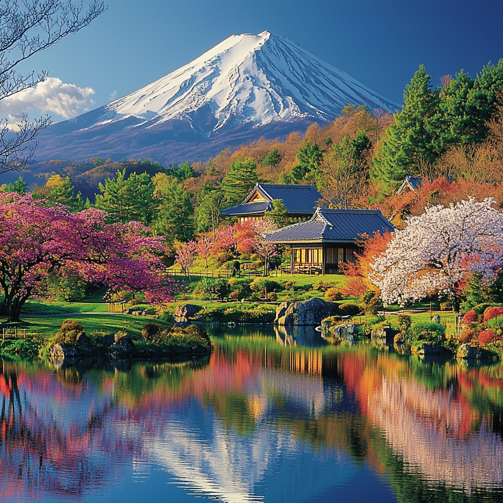 Mount Fuji's Five Lakes Numbered Painting Kits