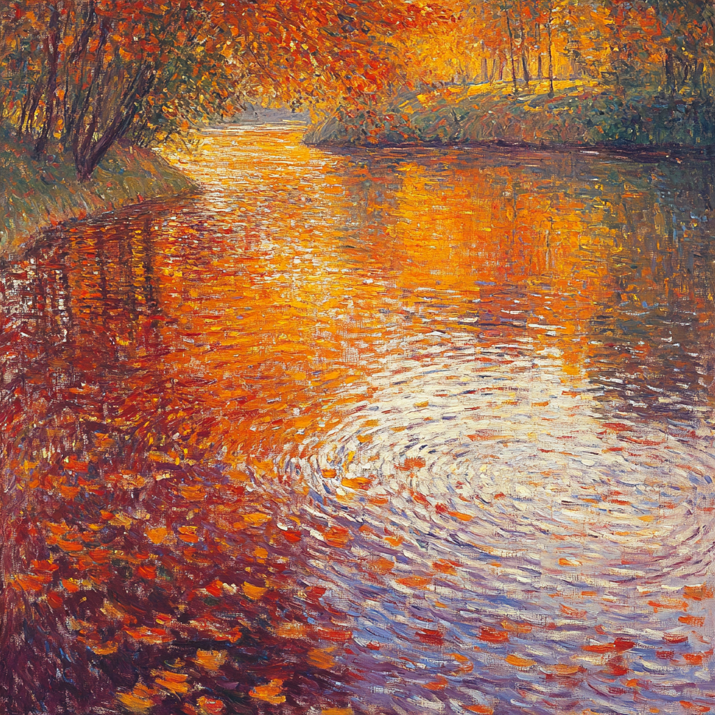 Claude Monet Inspired Autumn Riverside Paint by numbers art