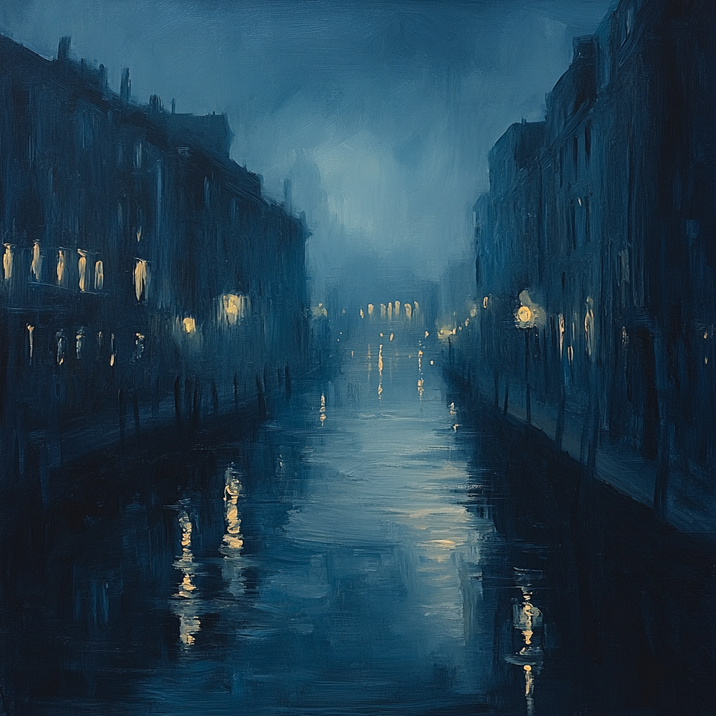Whistler Inspired Nocturne Canal DIY paint by numbers