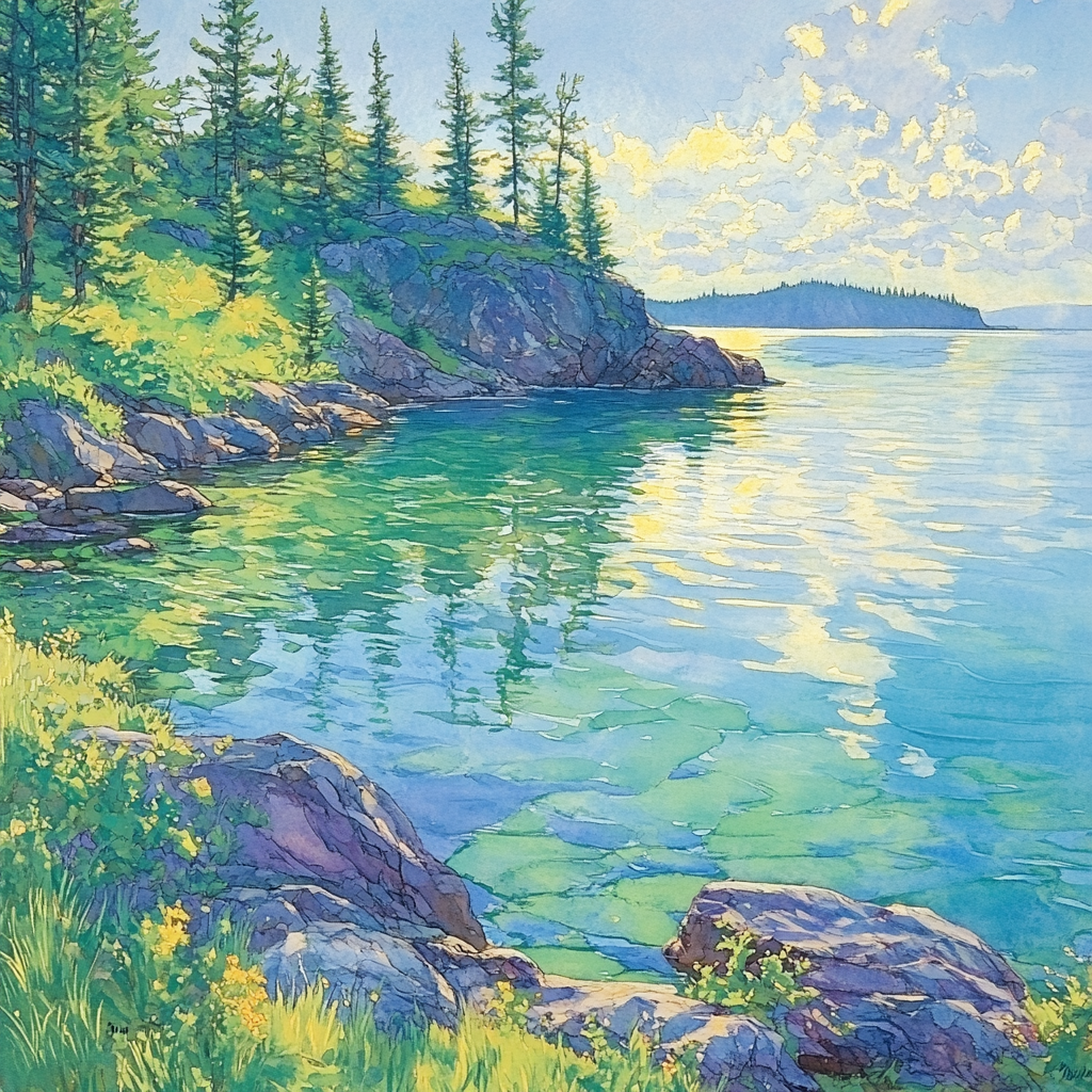 Franklin Carmichael Inspired Springtime Shoreline Glow Painting by numbers kit
