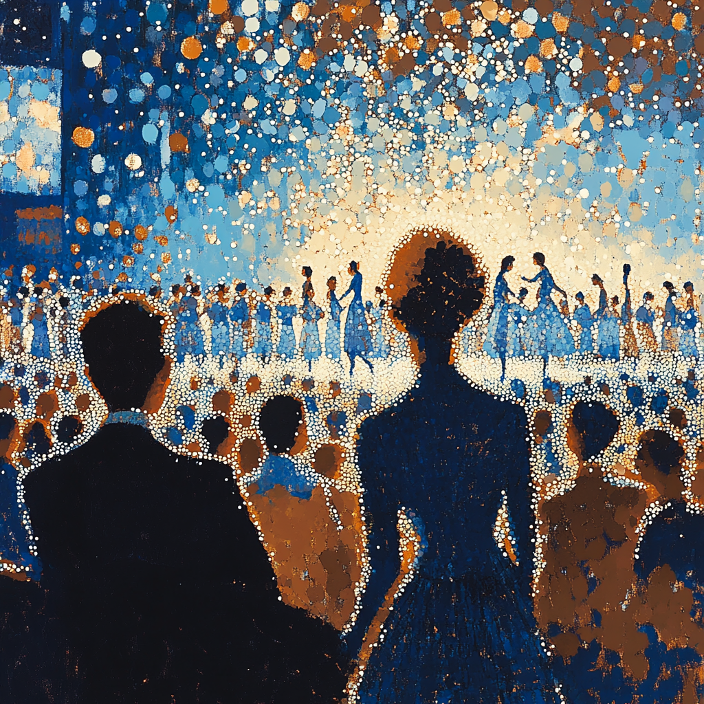 Georges Seurat Inspired Ballet Audience paint by numbers