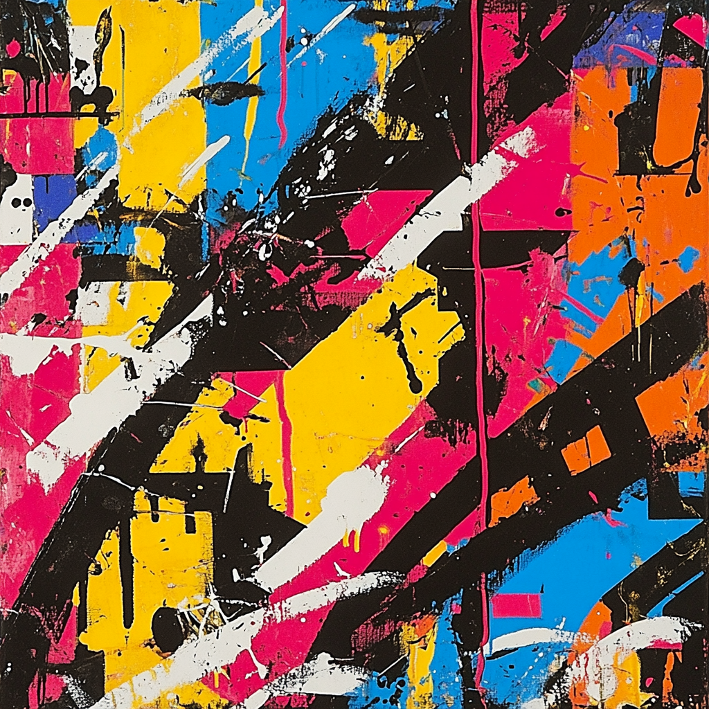 Jackson Pollock Inspired Cityscape Energy paint by color
