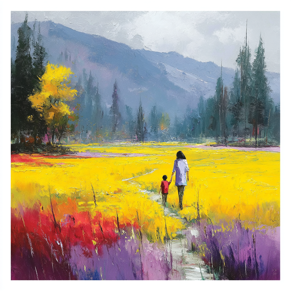 Bonds In The Blooming Field Paint By Numbers Art