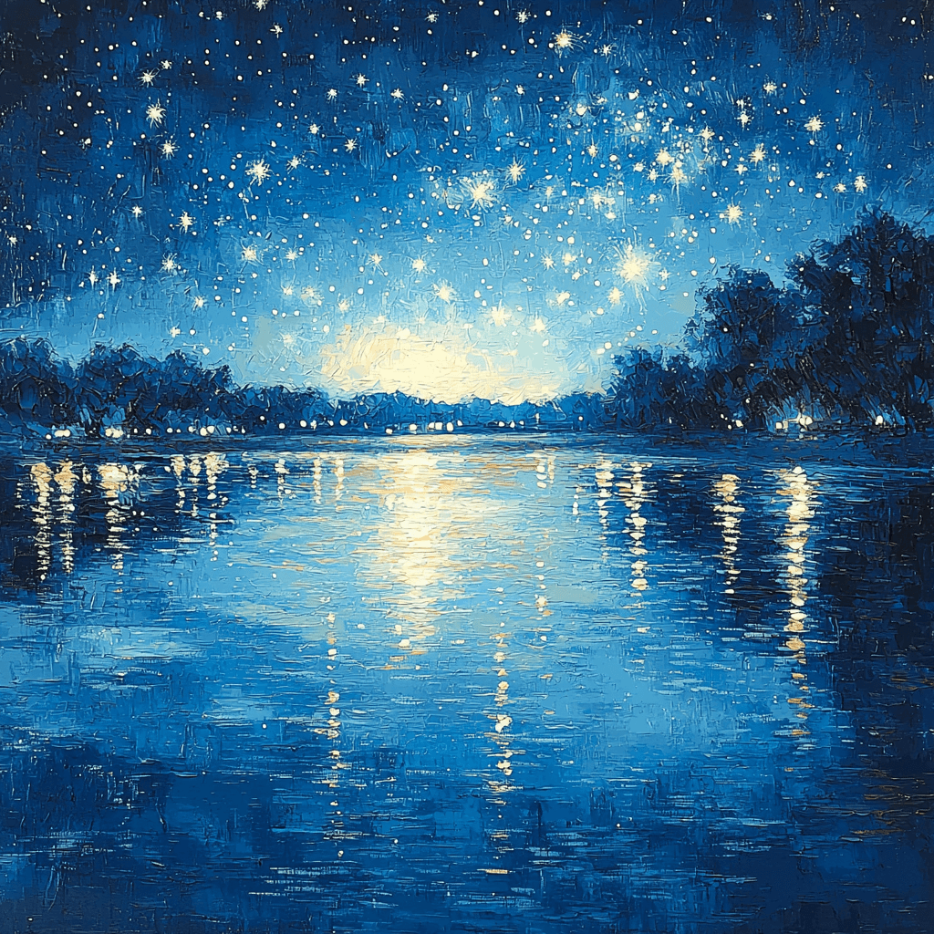 Claude Monet Inspired Nighttime Reflections Paint By Numbers Art