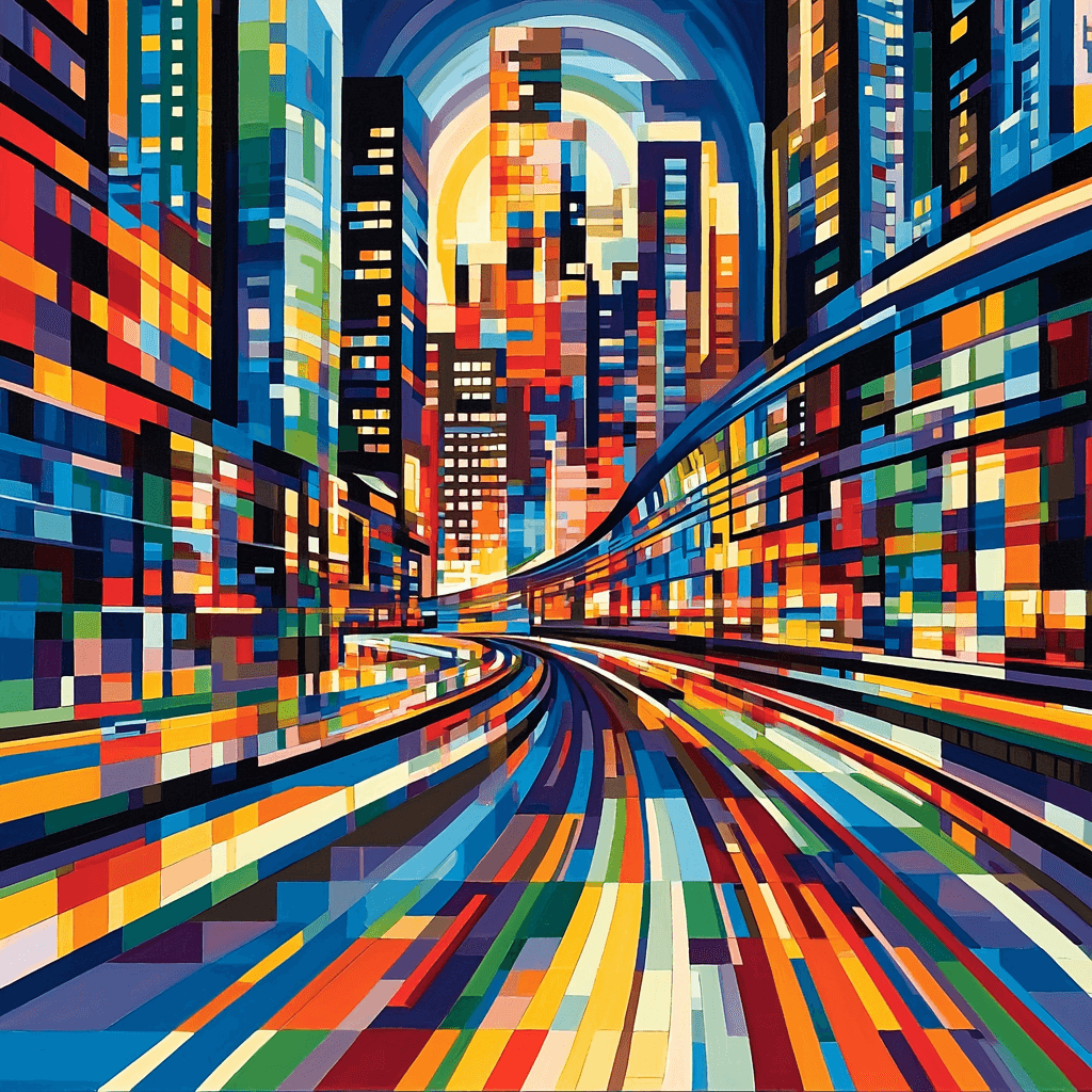 Umberto Boccioni Inspired Dynamic Futurist City Paint By Numbers Art