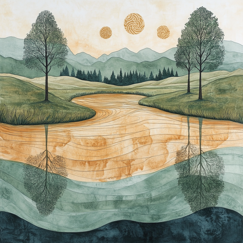 Zhao Mengfu Inspired Scholarly River Reflection painting number kit