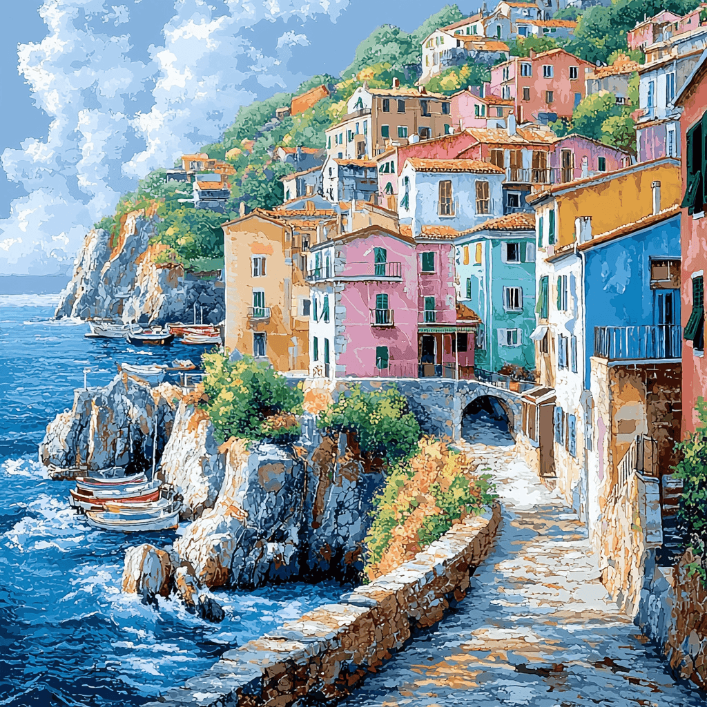 Cinque Terre Villages - Italy Painting By Numbers Kit