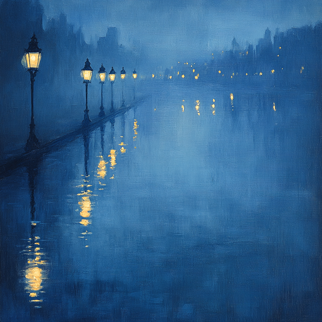 James McNeill Whistler Inspired Nocturne City Lights paint by color