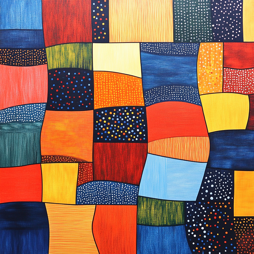 Paul Klee Inspired Colorful Abstract Pattern painting number kit