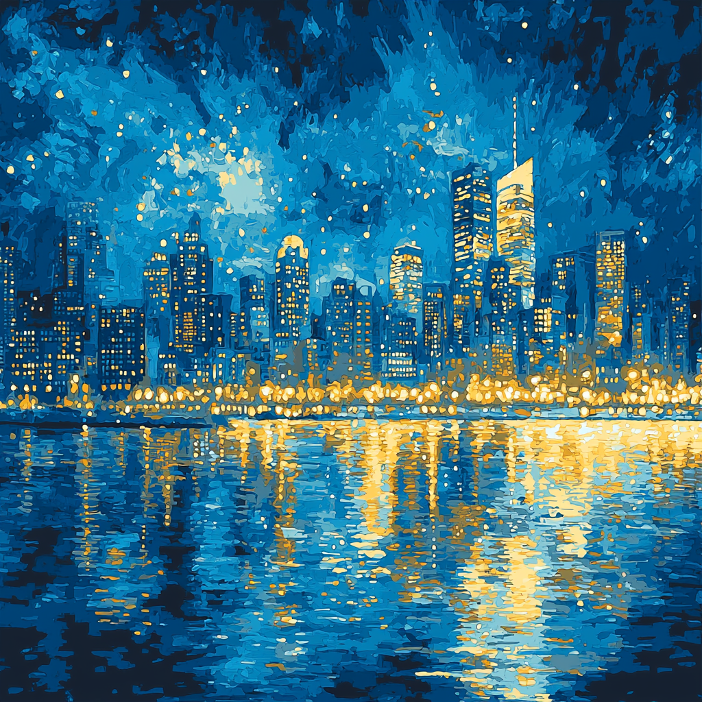 Hopper Inspired Glistening Night Lights Painting Number Kit