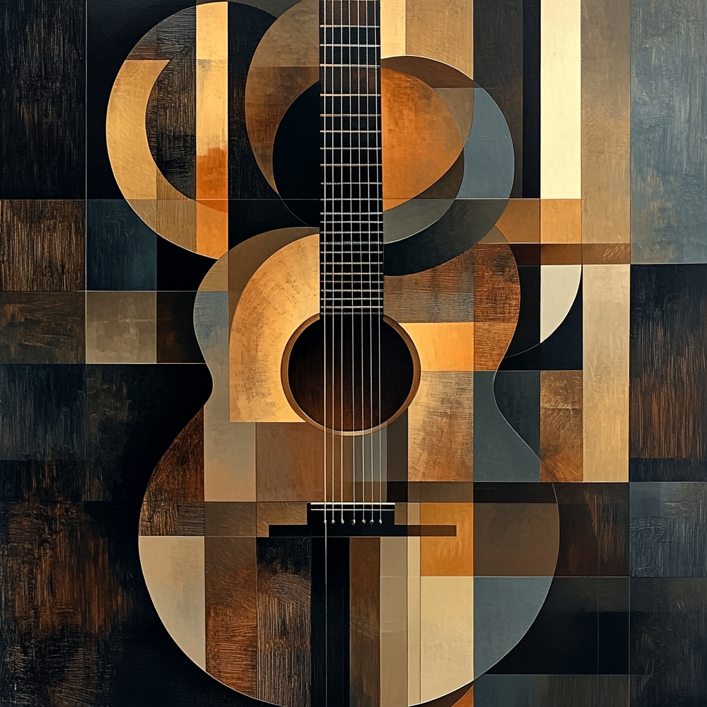Pablo Picasso Inspired Abstract Guitar paint by numbers