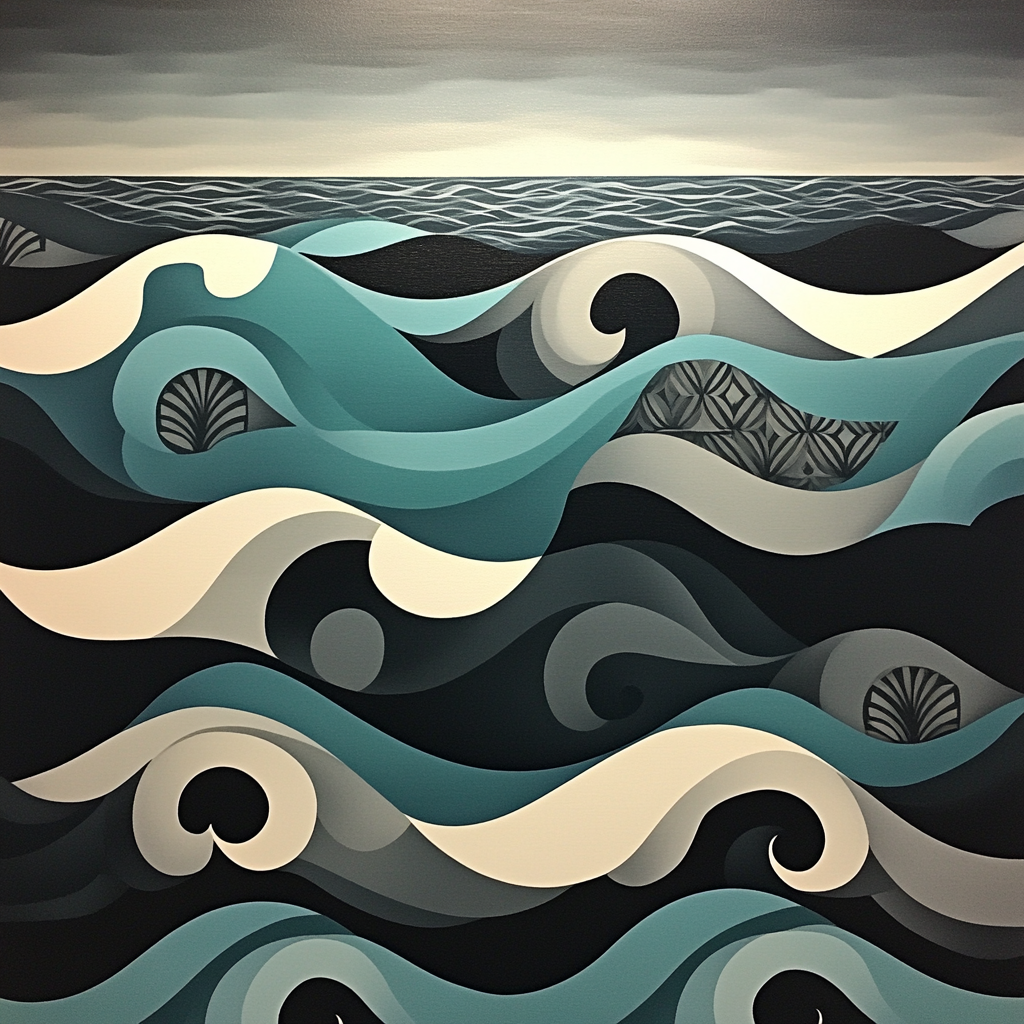 M.C. Escher Inspired Tessellated Ocean Of Patterns painting number kit