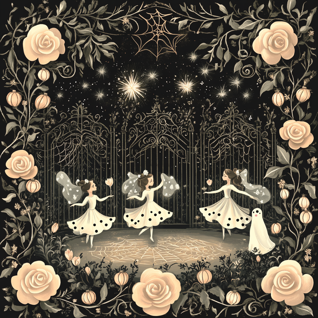 Cobweb Tea Dance In The Moon Garden Painting by numbers kit