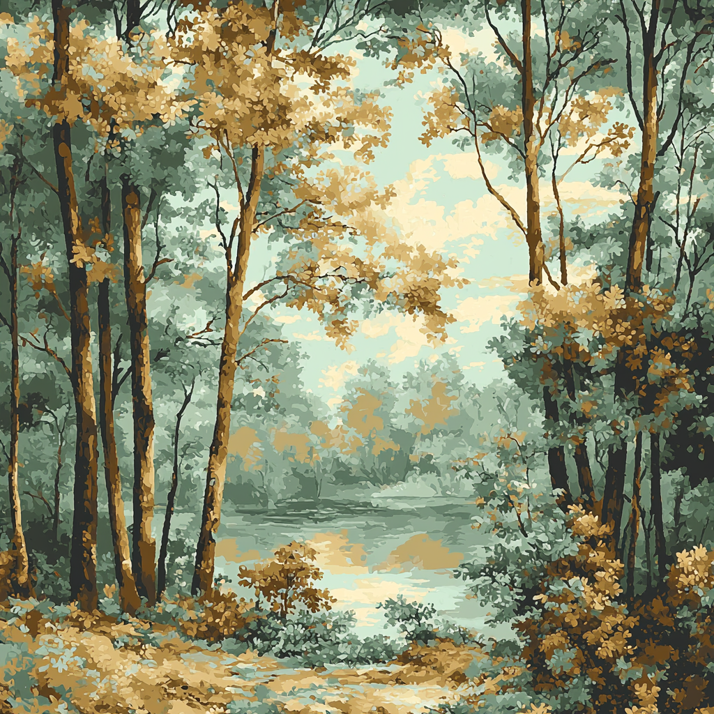 Michelangelo Inspired Serene Forest Whisper Number Painting