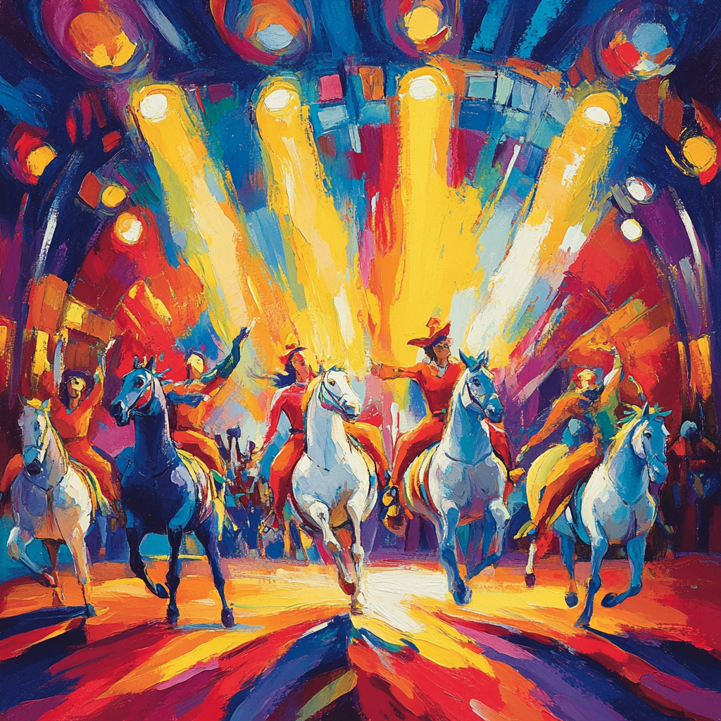 Henri De Toulouse-Lautrec Inspired Vibrant Circus Performance Numbered painting kits