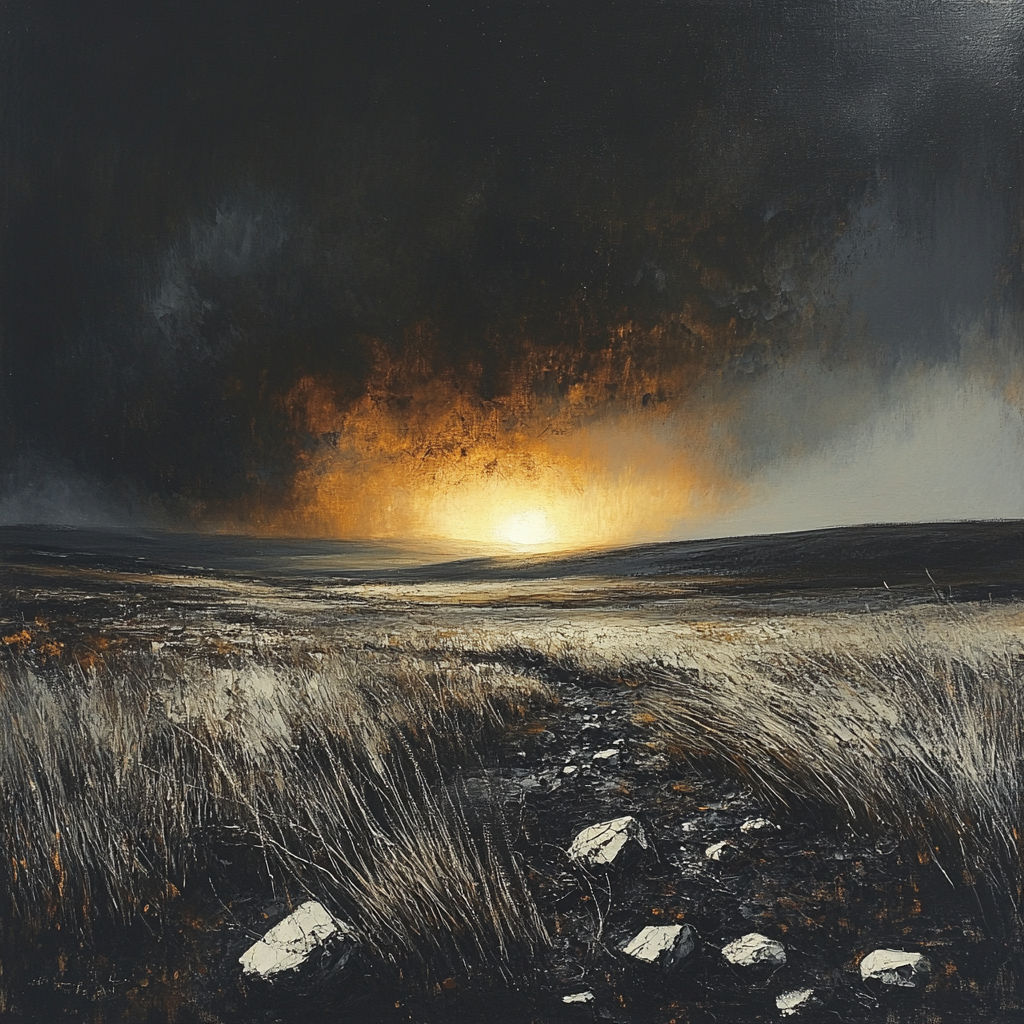 Francisco Goya Inspired Bleak Moor Beneath Burning Halo DIY paint by numbers