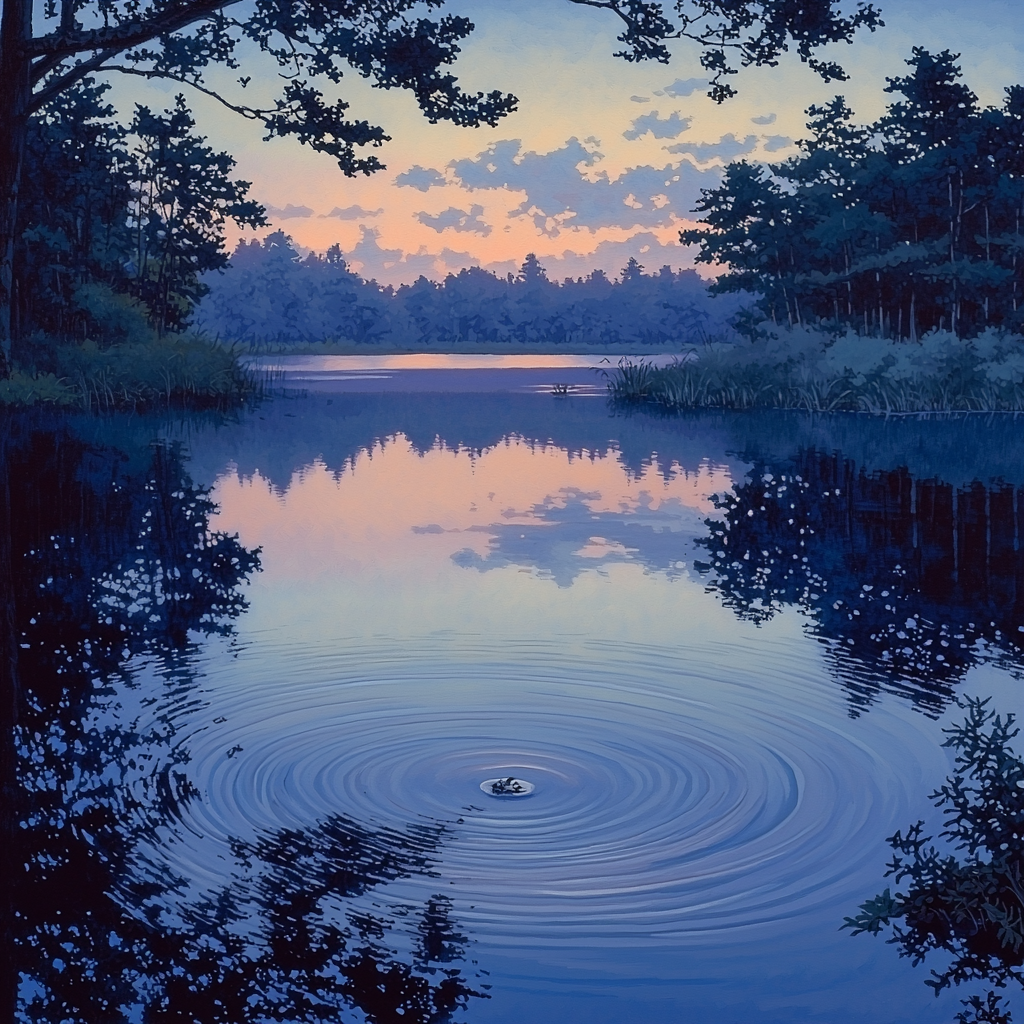 Utagawa Hiroshige Inspired Silken Evening Waters Paint By Color