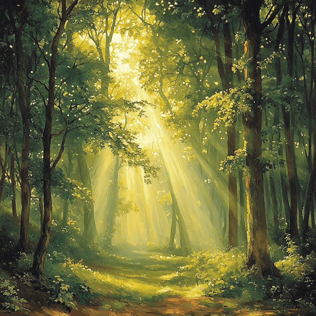 Caspar David Friedrich Inspired Ethereal Forest Retreat Paint By Color