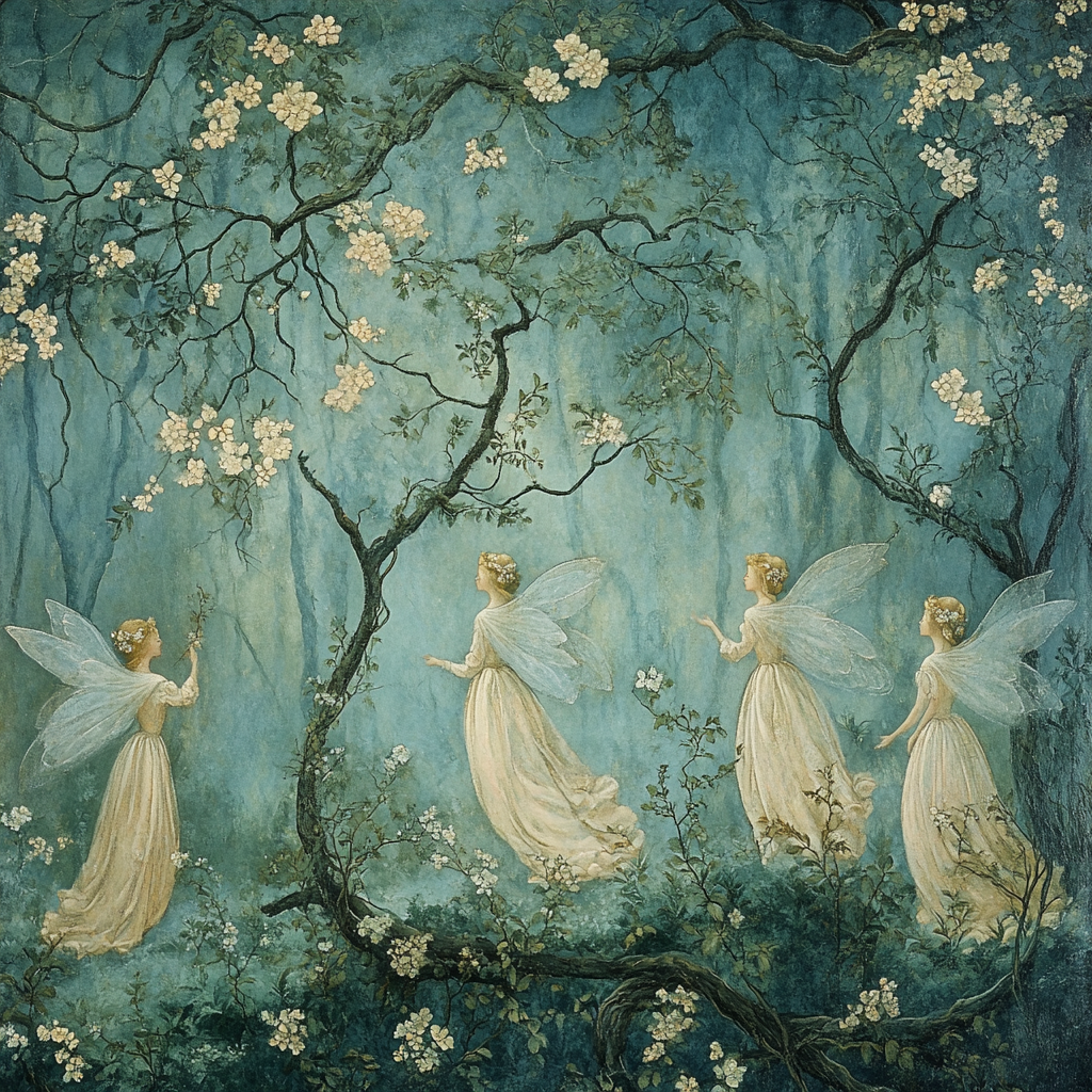 Edward Burne-Jones Inspired Fairy Tale Forest Paint by numbers art