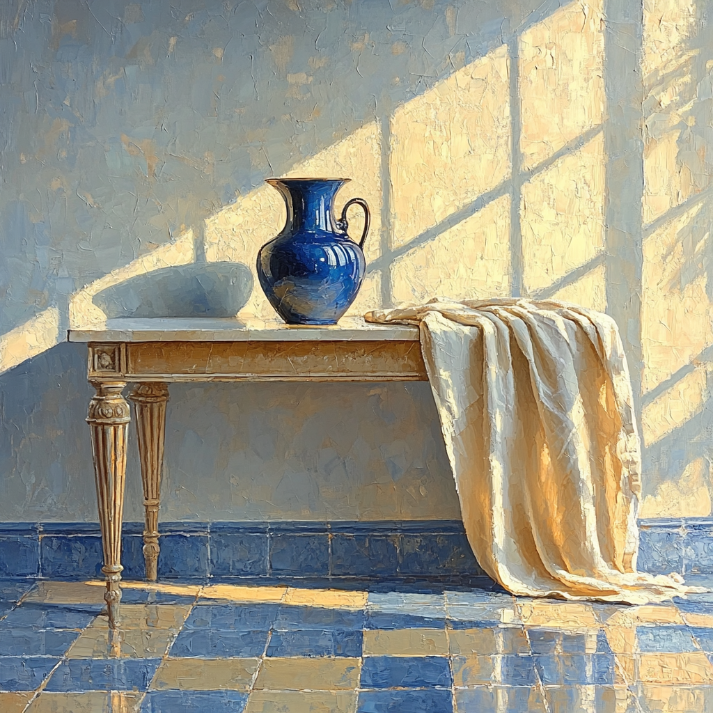 Johannes Vermeer Inspired Quiet Table With Blue Jug Paint by numbers kits