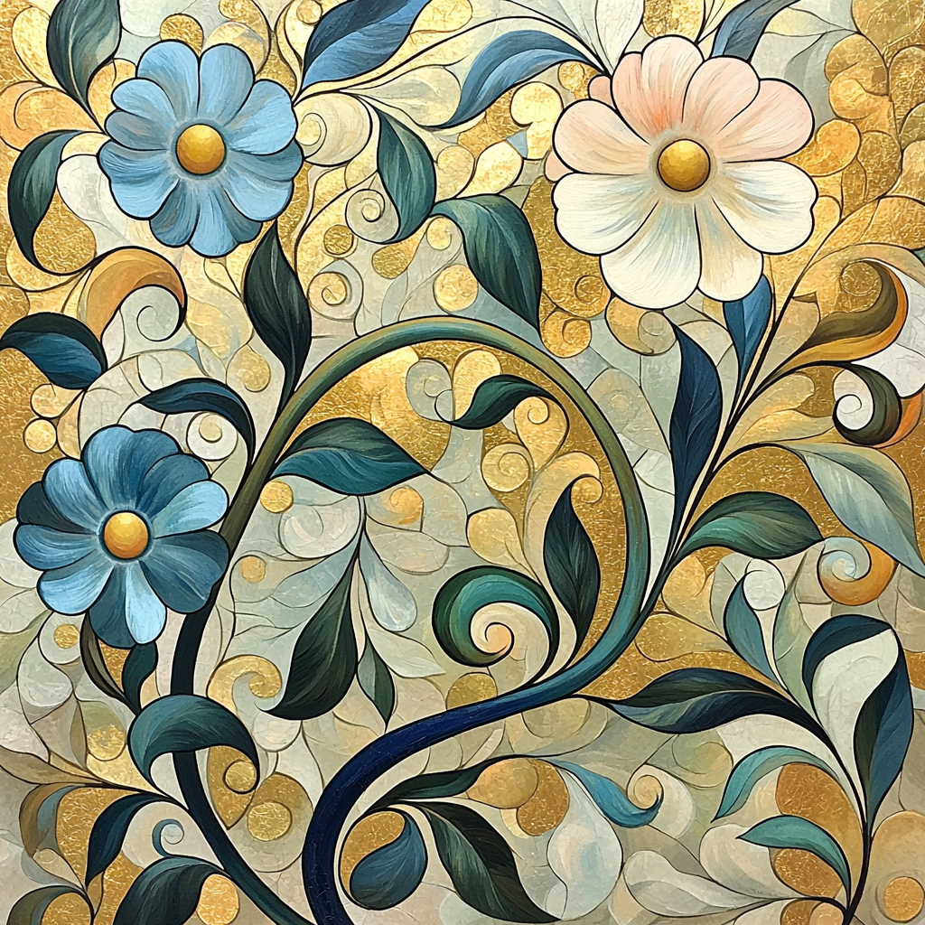 Alphonse Mucha Inspired Nature's Echoing Elegance Paint By Color