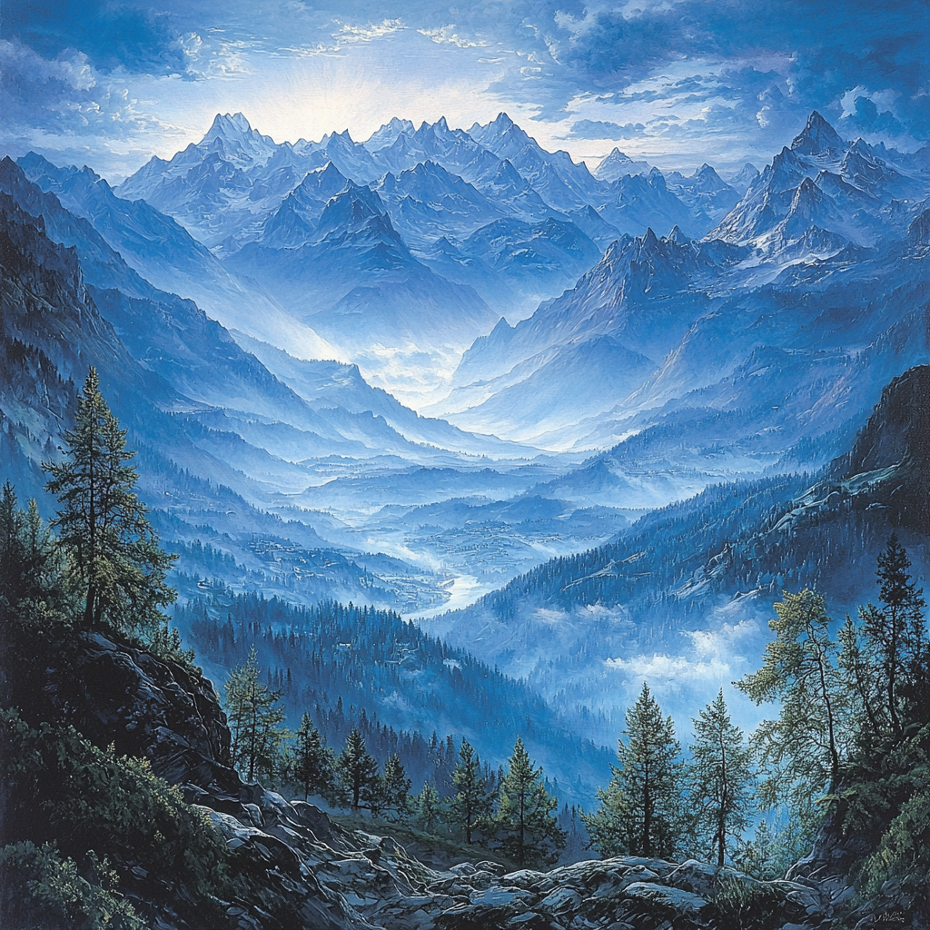 Caspar David Friedrich Inspired Glorious Alpine Peaks Painting By Numbers Kit