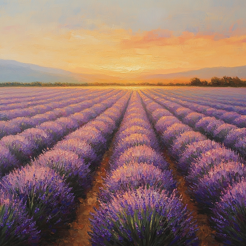 Monet Inspired Lavender Field Dream paint by color