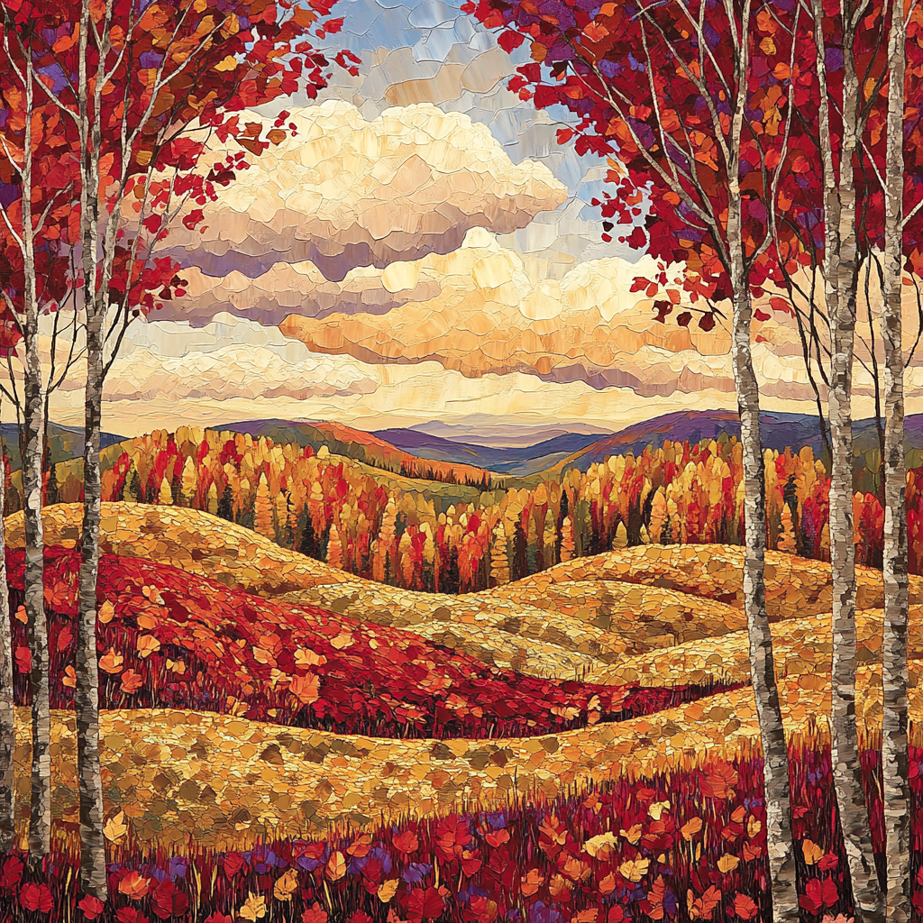 J E H MacDonald Inspired Autumn Blaze Among Northern Valleys Numbered painting kits