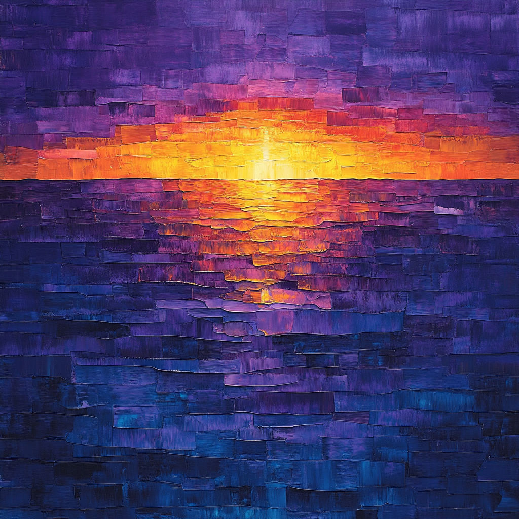 Jean-Paul Riopelle Inspired Mosaic Twilight Glimmer DIY paint by numbers