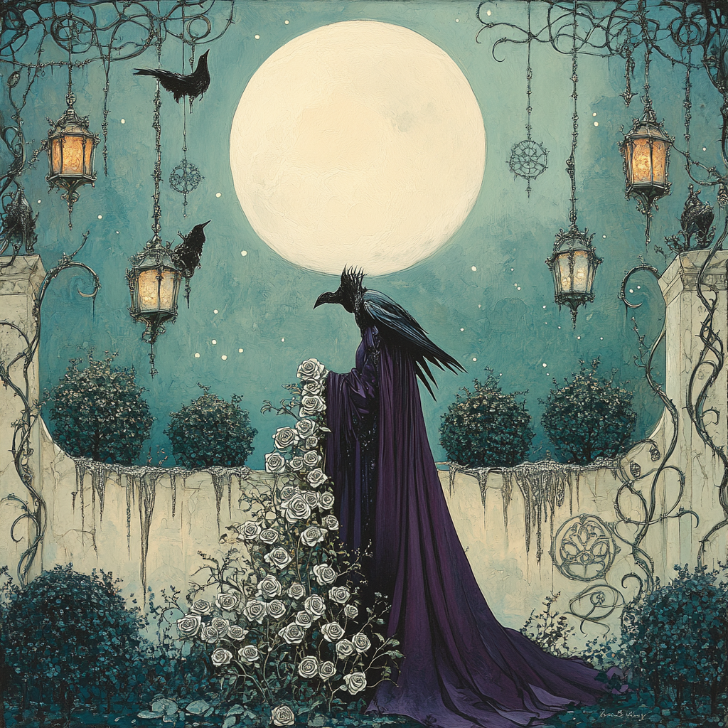 Maleficent Moon Garden Of Silver Thorns painting number kit