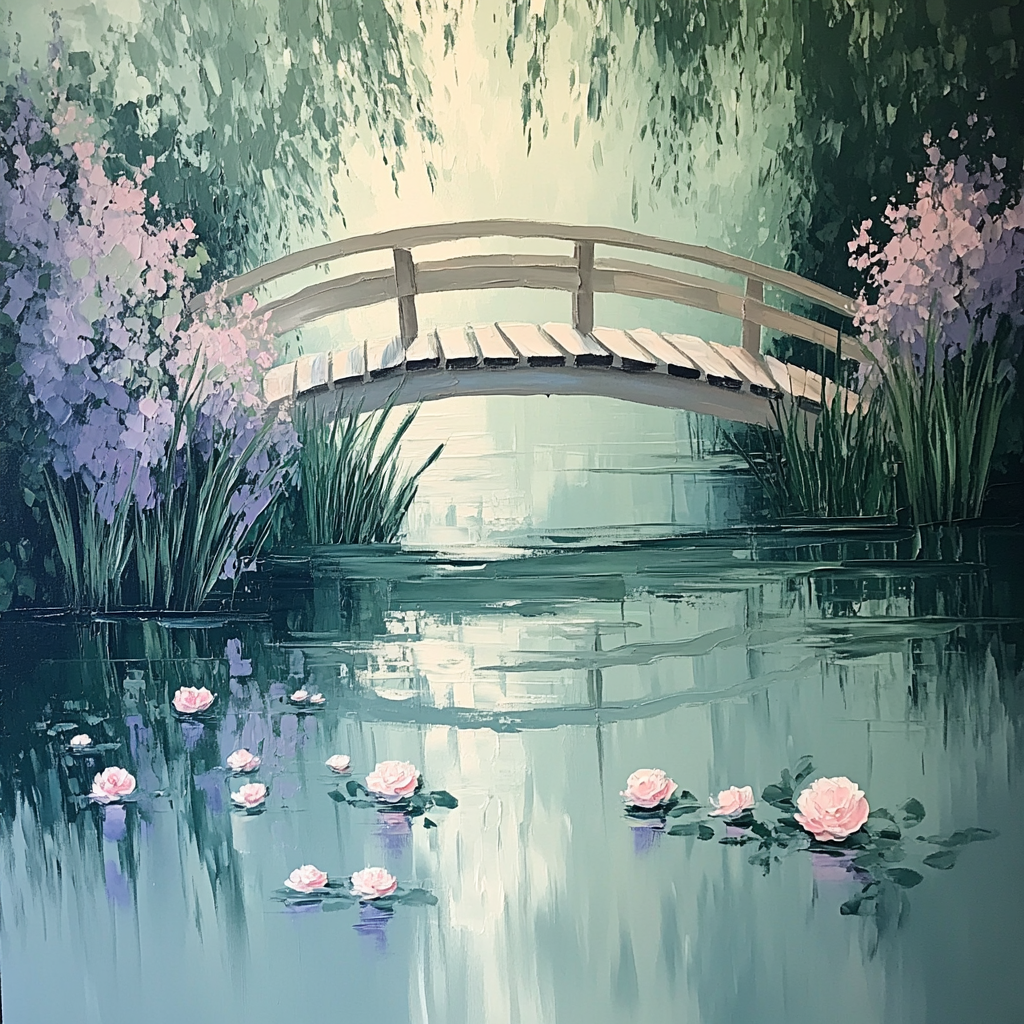 Claude Monet Inspired Giverny Bridge Reflection Painting by numbers kit