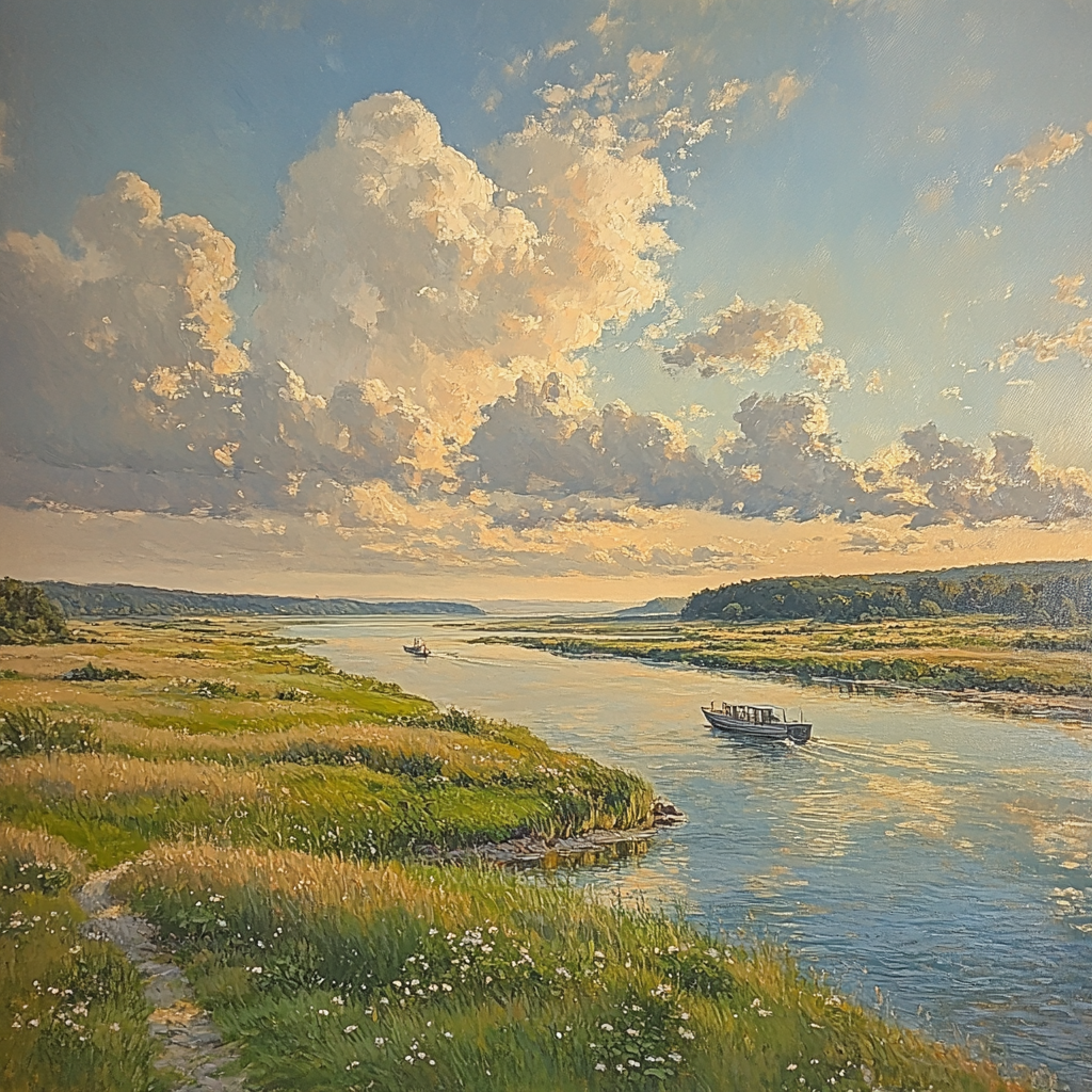 John Constable Inspired River Ferry paint by numbers