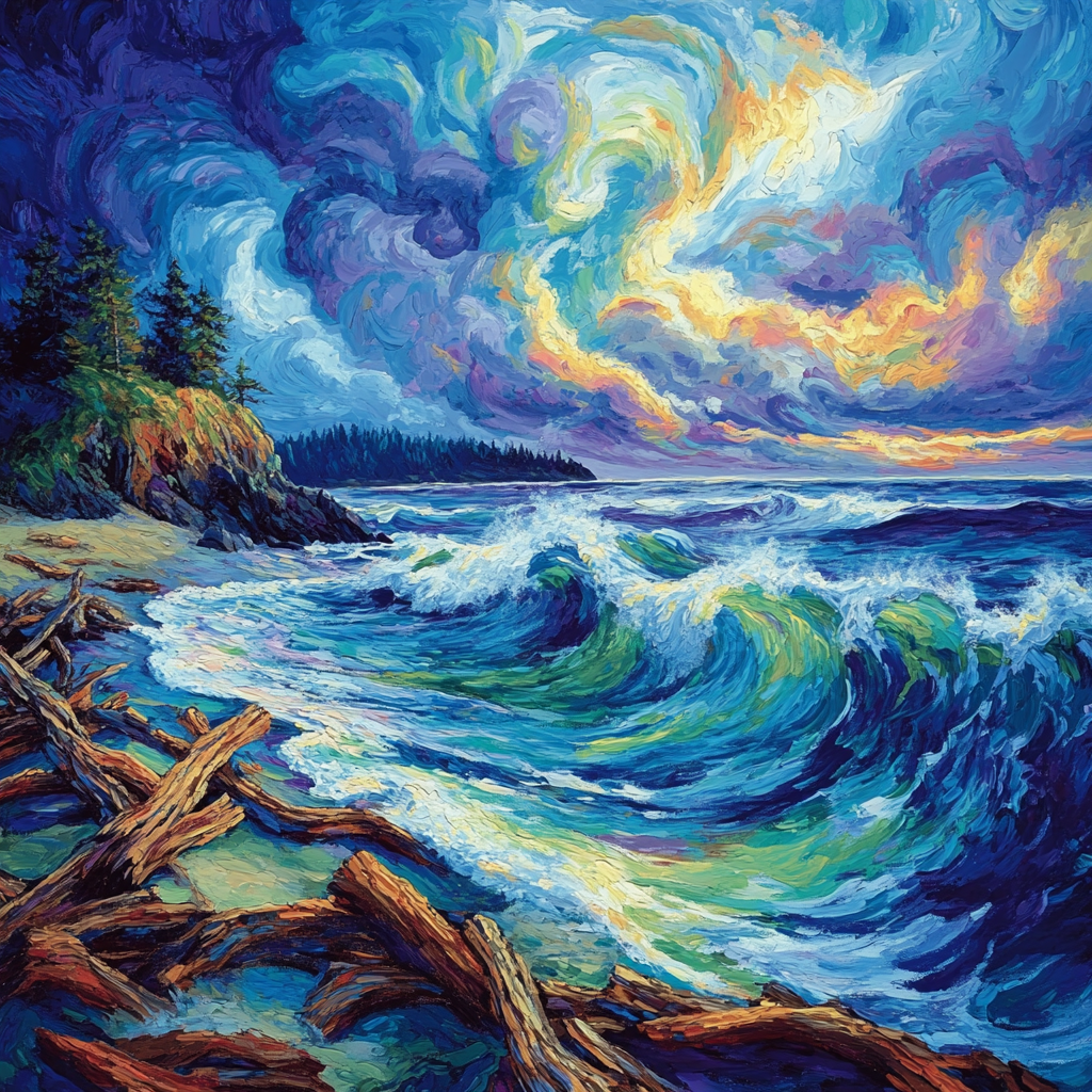 Emily Carr Inspired Coastal Storm Reverie paint by numbers