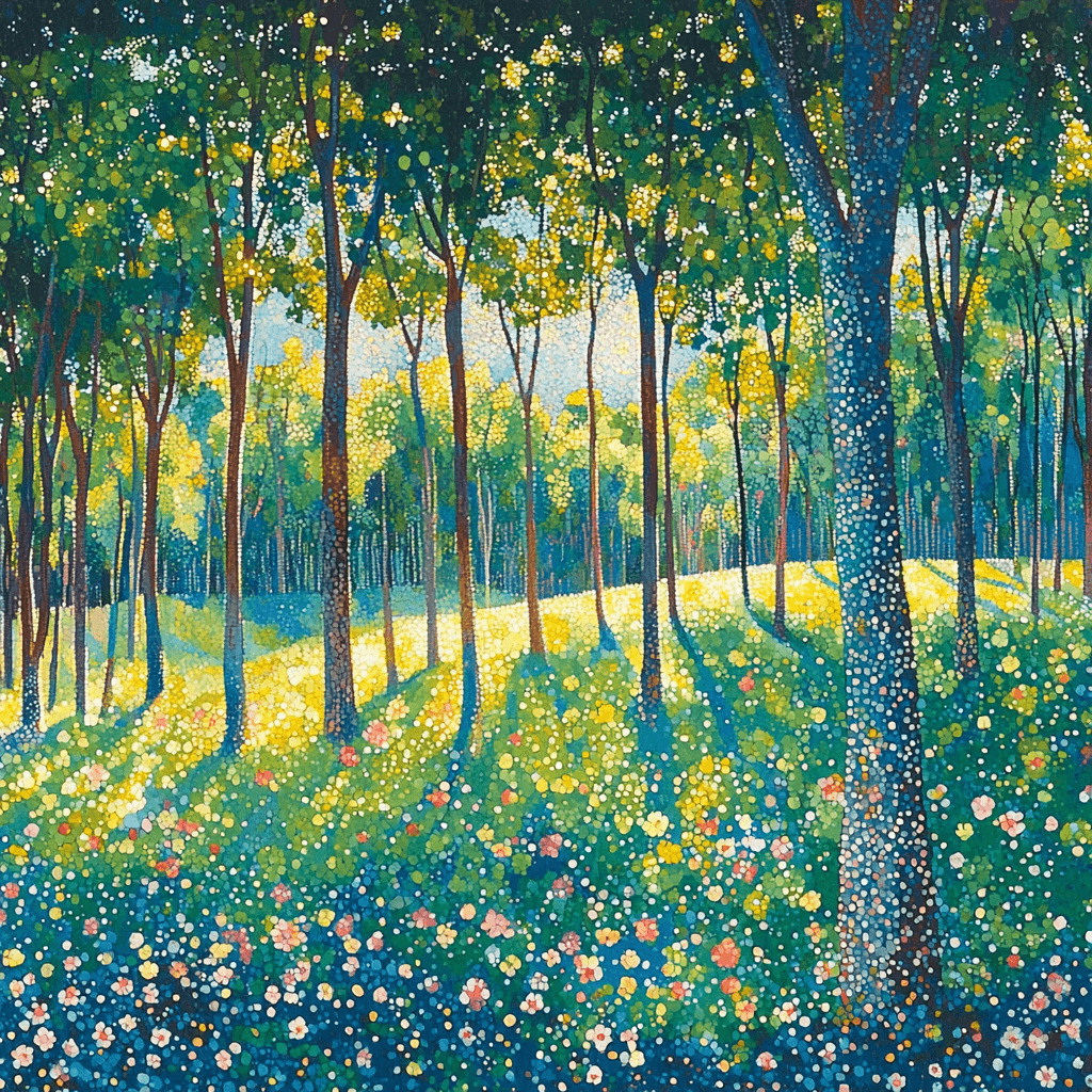 Georges Seurat Inspired Chromatic Forest Symphony Painting Number Kit