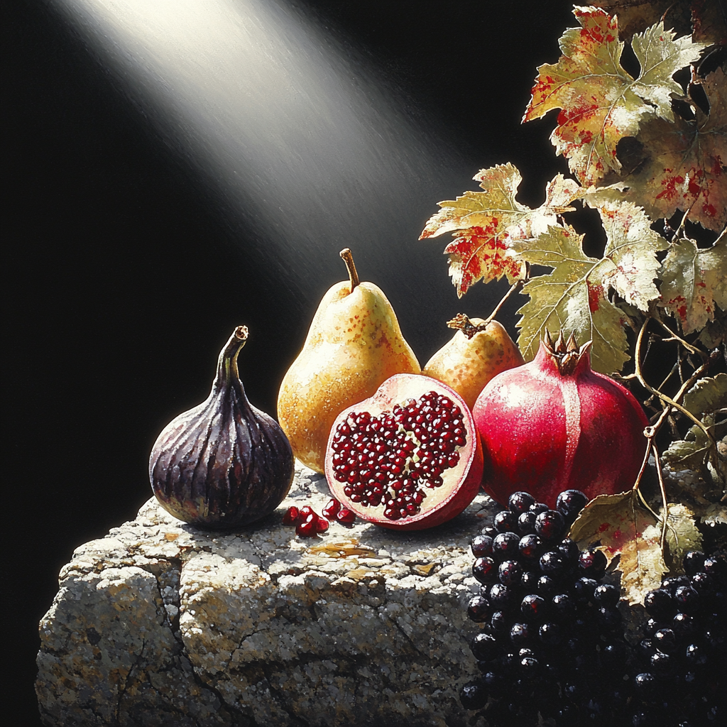 Caravaggio Inspired Tenebrism Orchard Still Life Painting by numbers kit