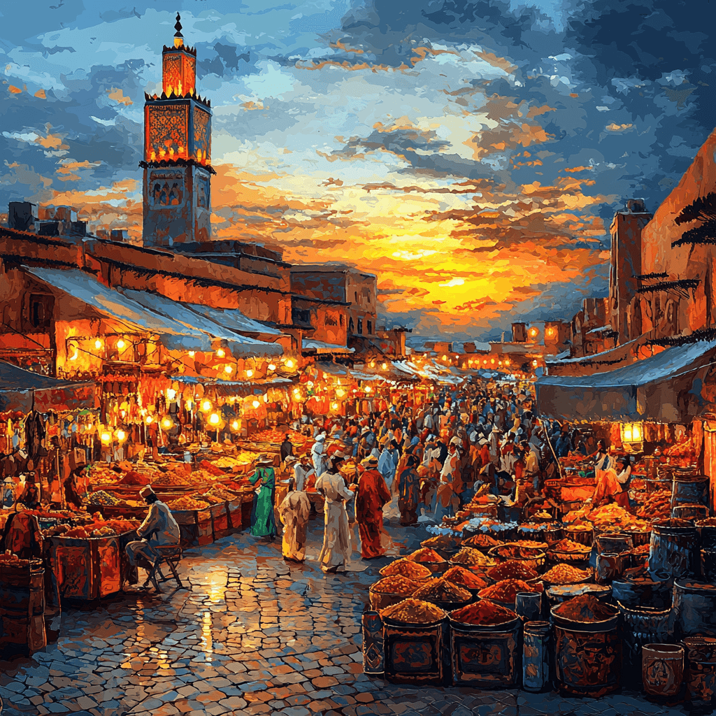 Djemaa El-Fna - Marrakech, Morocco DIY Paint By Numbers