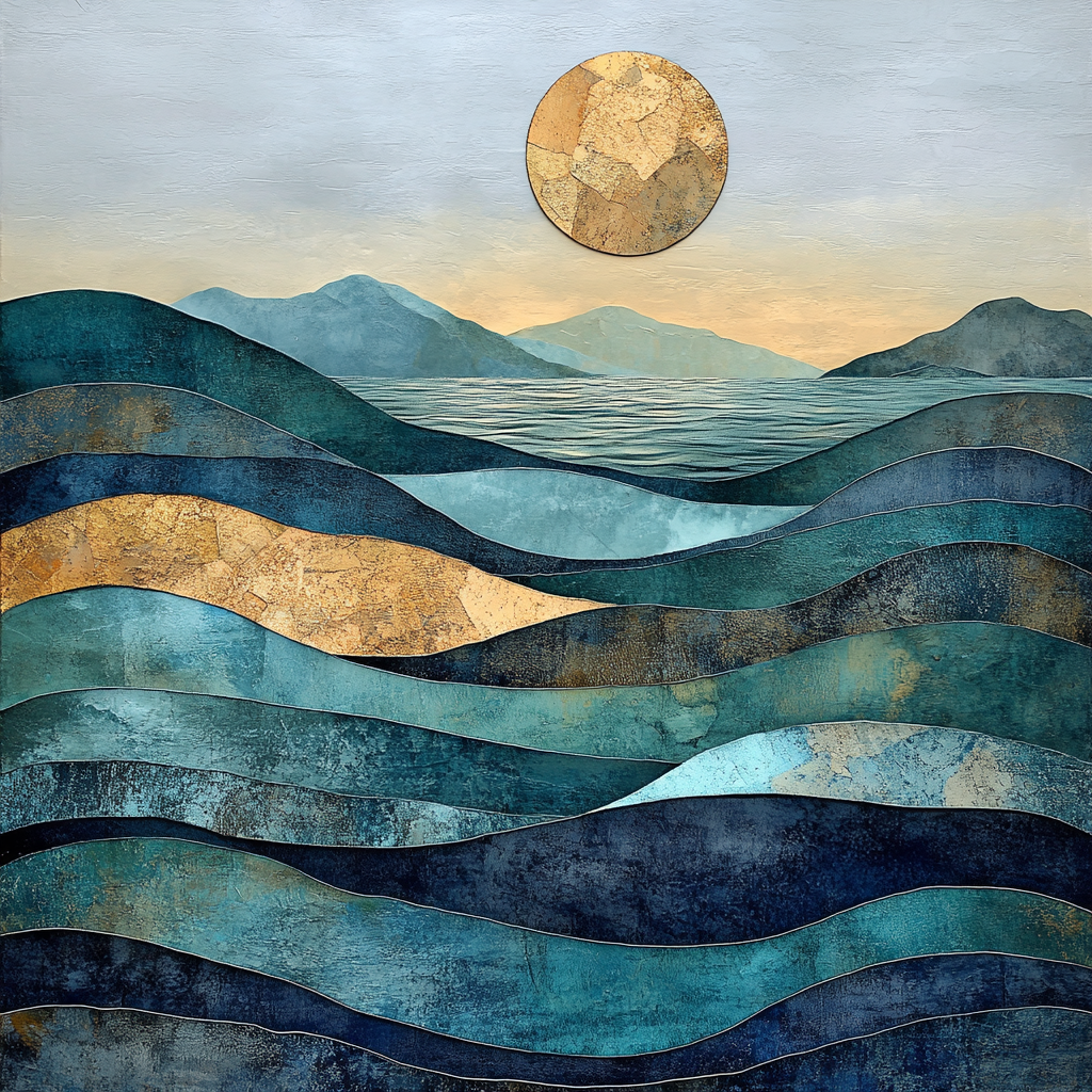 Max Ernst Inspired Dreamscape Of Mineral Oceans painting number kit