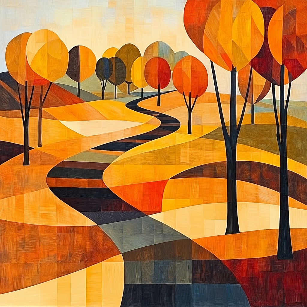 Paul Cézanne Inspired Geometric Autumn Hues Paint By Number